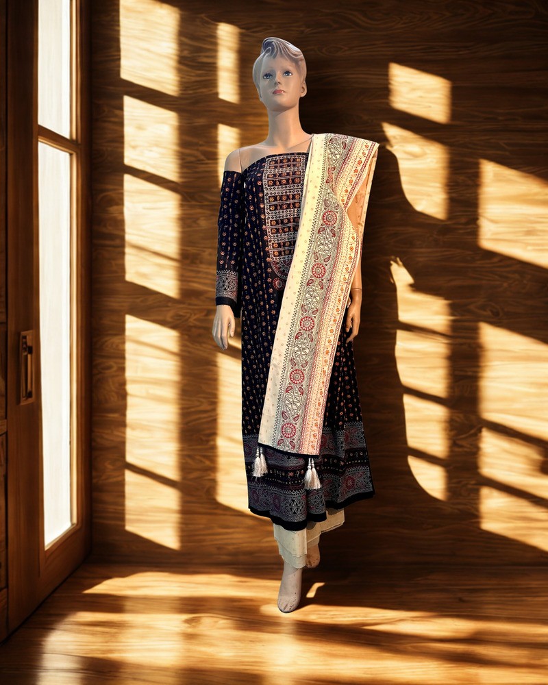 আনস্টিচড থ্রি পিস - ভিআইপি এ গ্রেড ব্লক - Main view showing full design