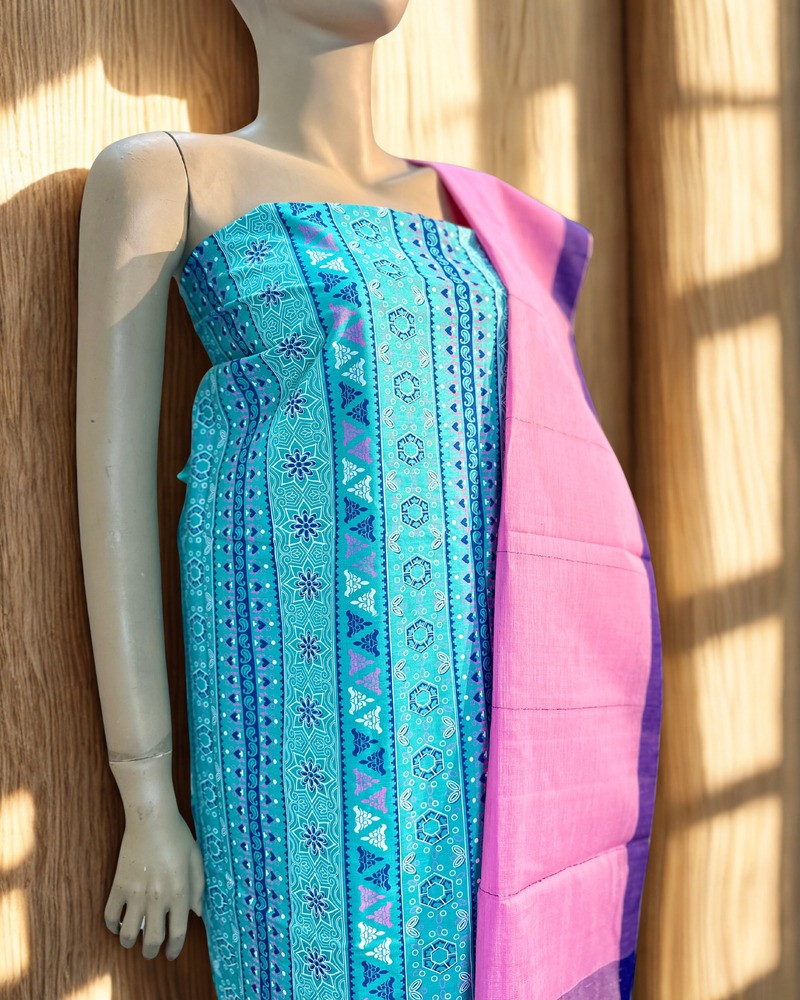 আনস্টিচড থ্রি পিস - আড়ং কটন - Alternate view 2 showing  color