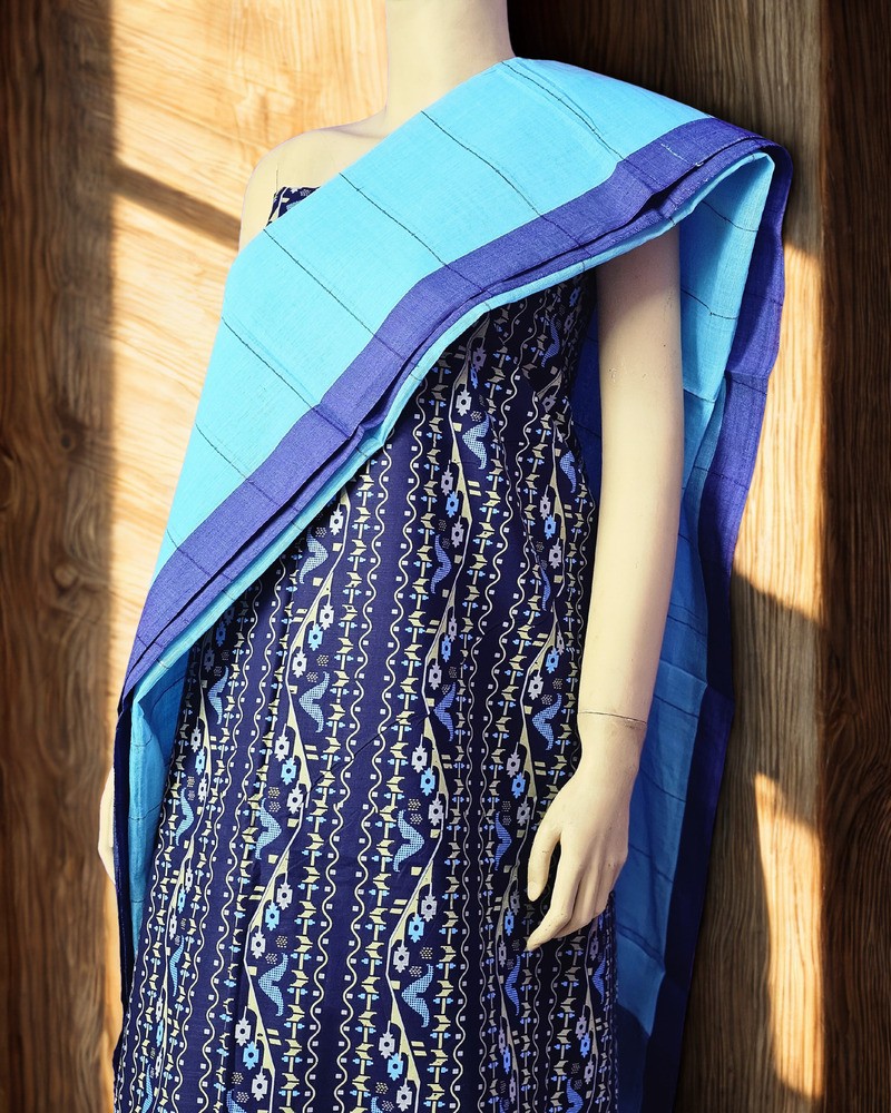 আনস্টিচড থ্রি পিস - আড়ং কটন - Alternate view 1 showing  color