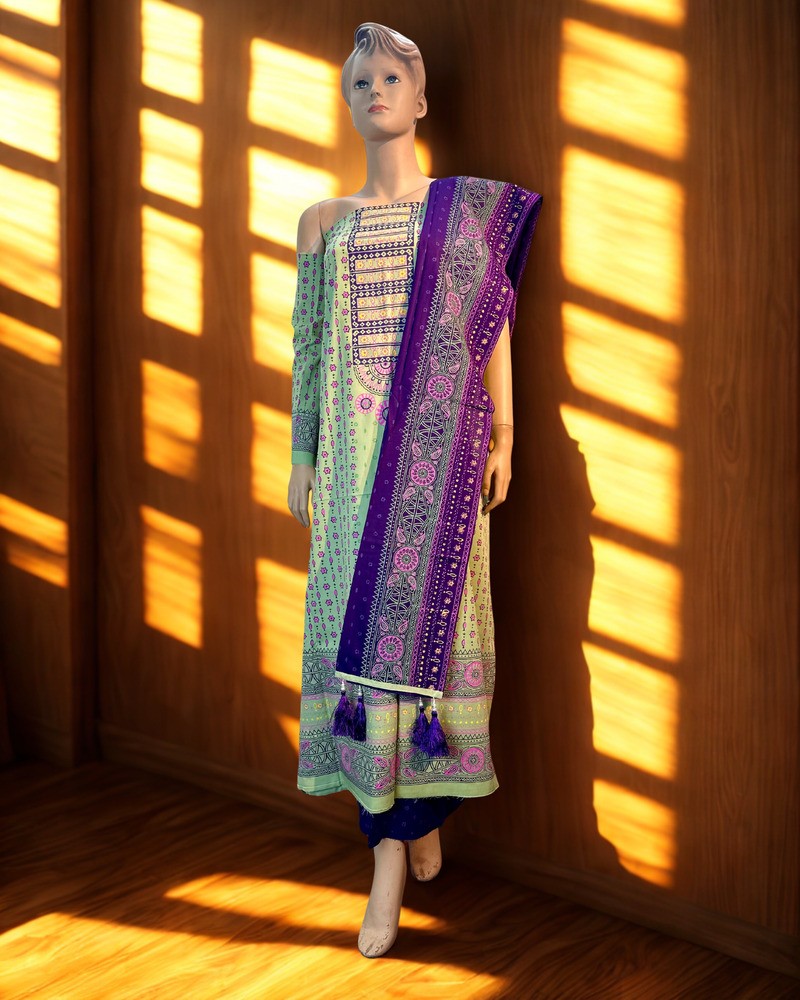 আনস্টিচড থ্রি পিস - ভিআইপি এ গ্রেড ব্লক - Main view showing full design