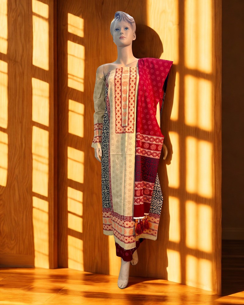 আনস্টিচড থ্রি পিস - ভিআইপি এ গ্রেড ব্লক - Main view showing full design